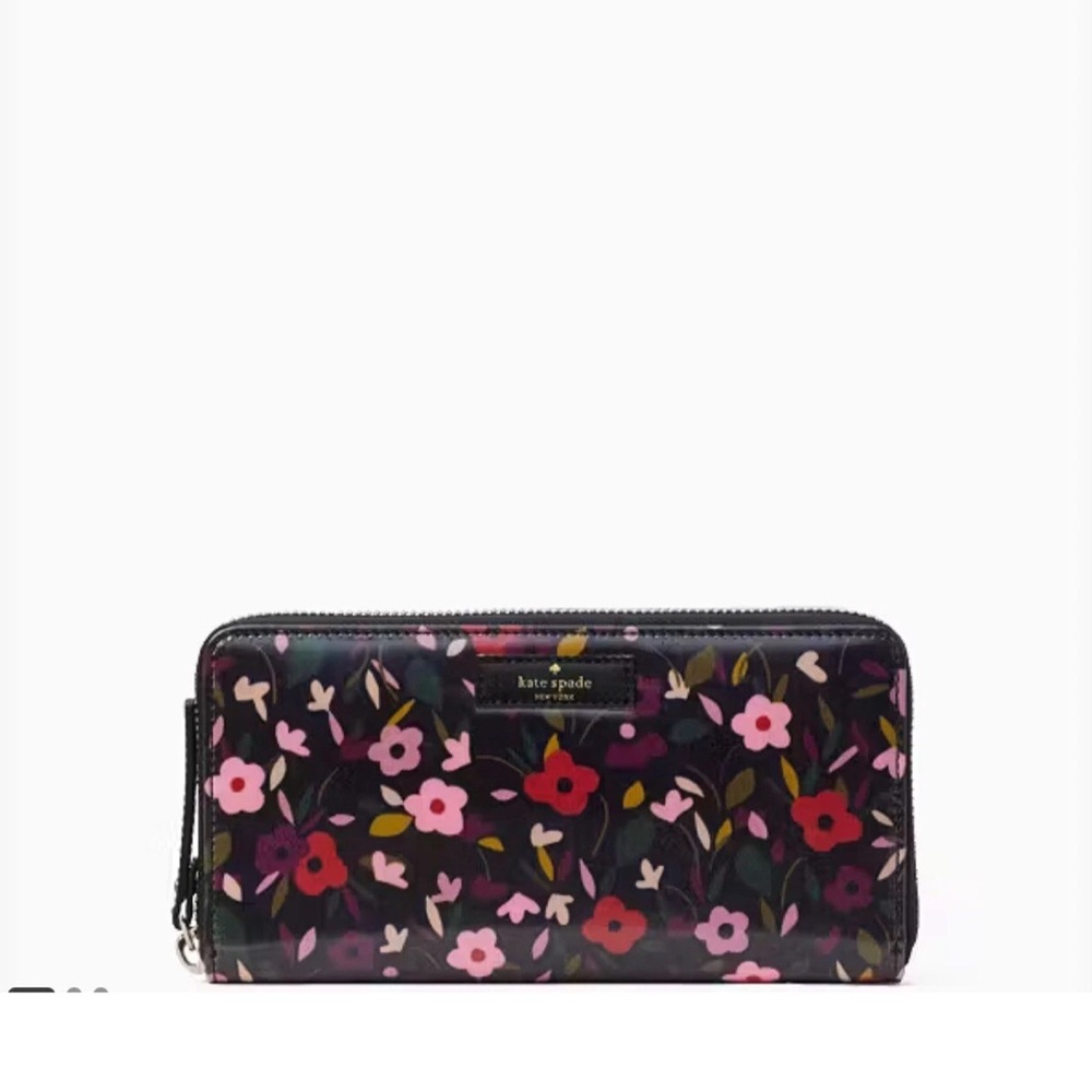 KATE SPADE floral long zippy wallet